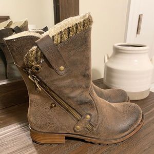 Mid-Calf Combat Boots